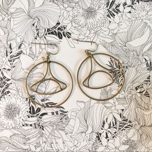 Anthropolgie Geometric Wire Earring in Gold Color